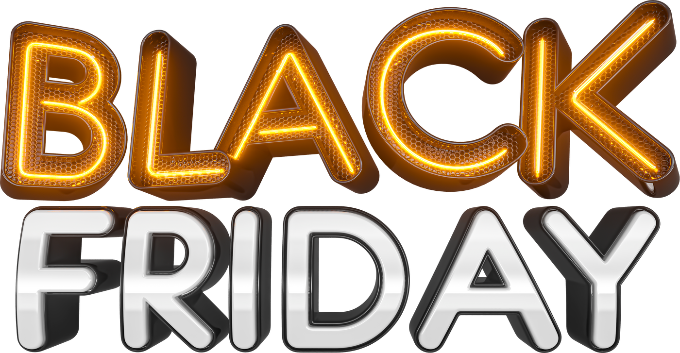 Label Black Friday Neon in 3d render